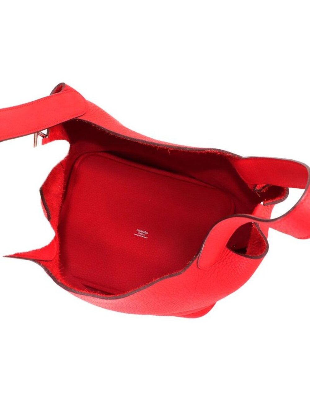 Hermes Picotin Lock Hand Bag Taurillon Clemence Rouge Tomato Silver - Picture 6 of 9